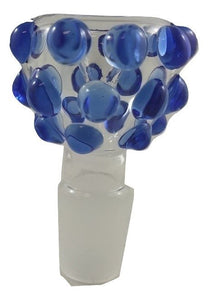 19MM GLASS BOWL WITH KNOBS BLUE
